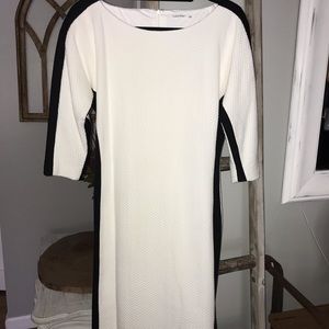 Calvin Klein white and black dress